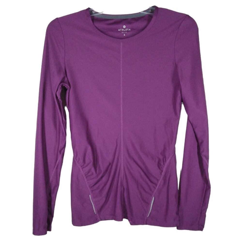 Athleta Wildly Wick It Long Sleeve Shirt Purple size Small